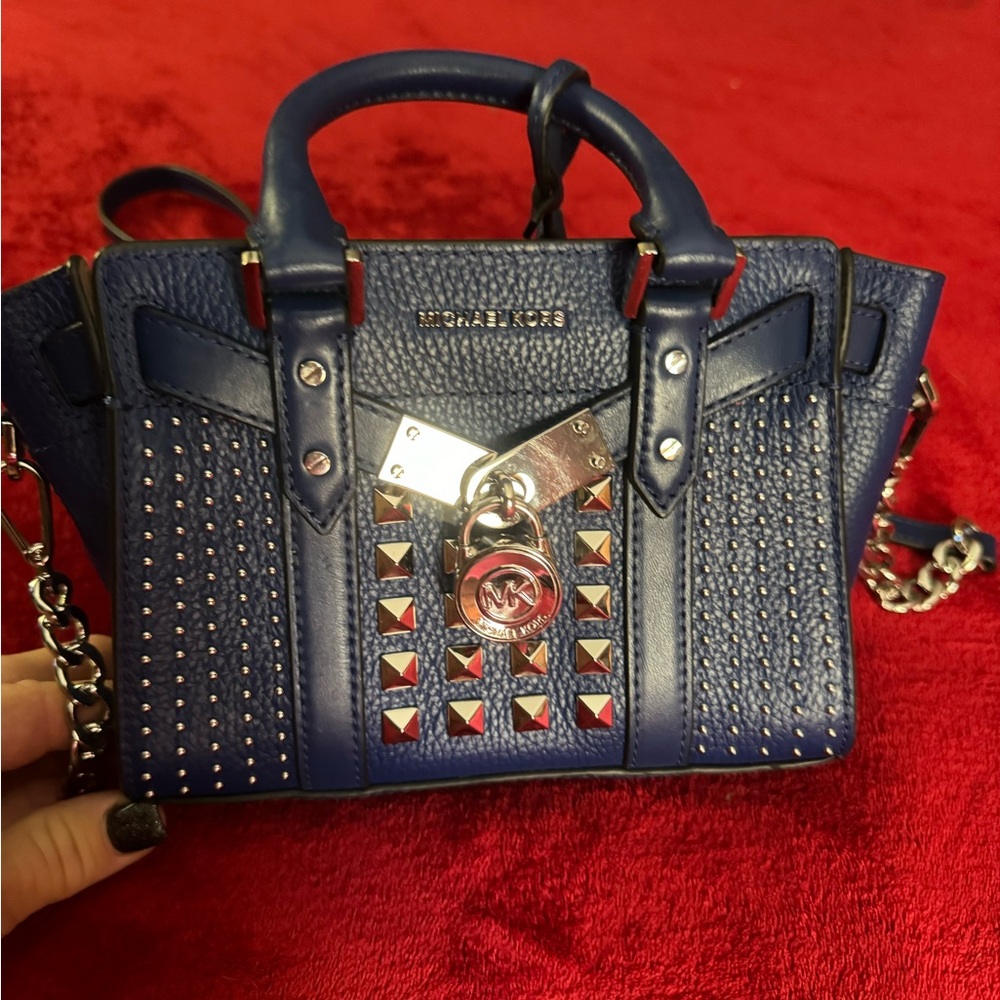 Michael Kors Navy Studded Crossbody Bag